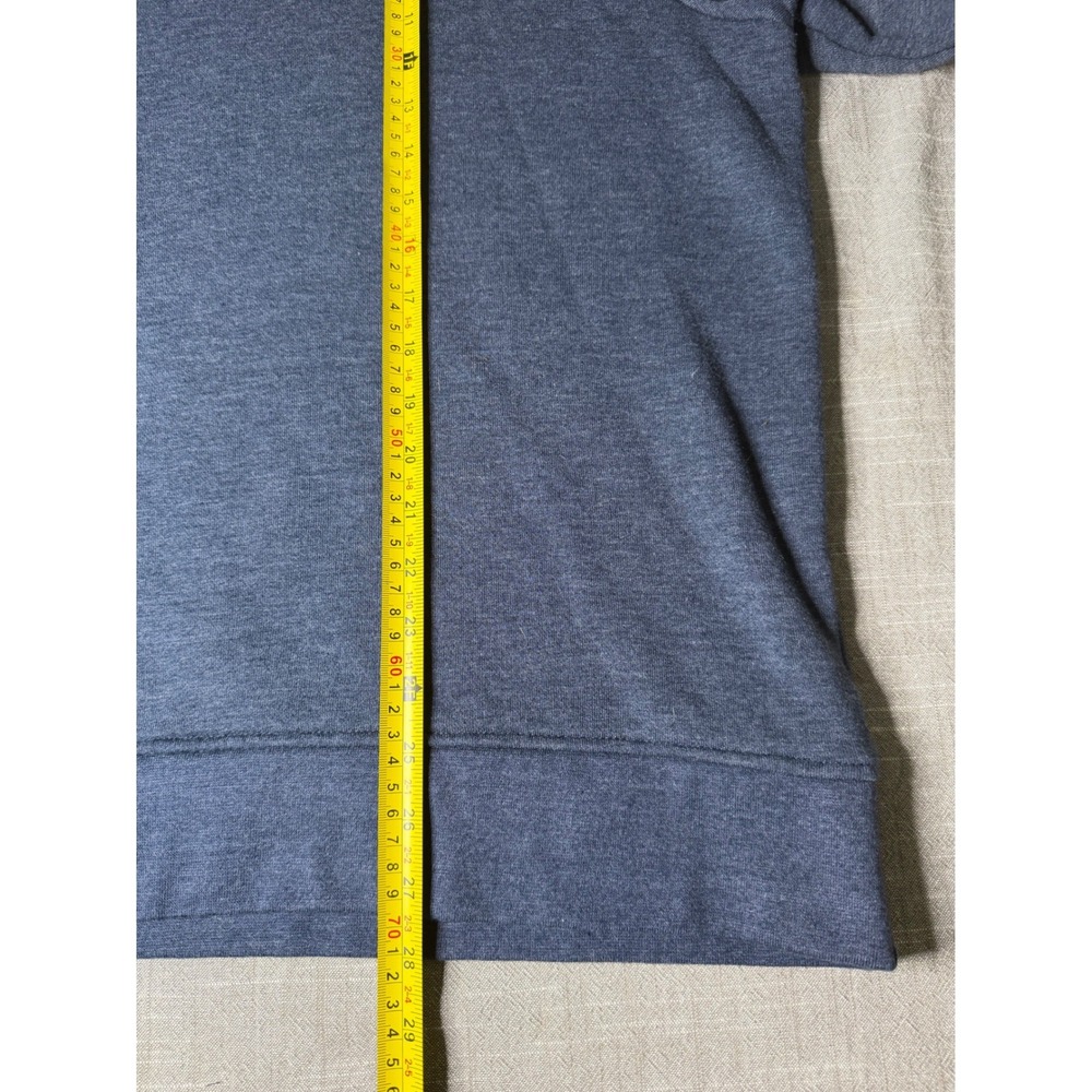 Orvis Mens XL Blue Heather Quarter Zip Snap Mock Neck Fleece Sweatshirt Pullover - Picture 3 of 7